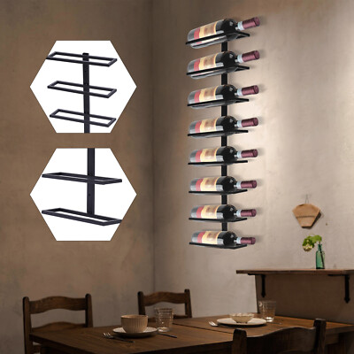 8-Tier Vertical Wine Rack Wine Rack Wall Mounted Wine Storage Holder for Kitchen