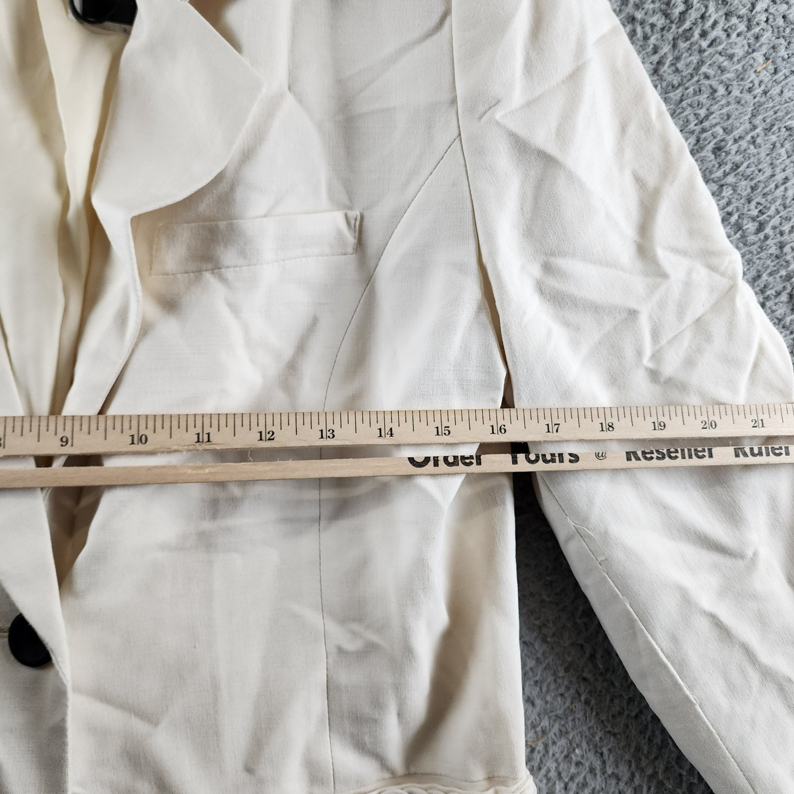 T Tahari Single Button Blazer Women's 12 Toasted Beige Braided Welt Pockets L/S - Picture 9 of 17