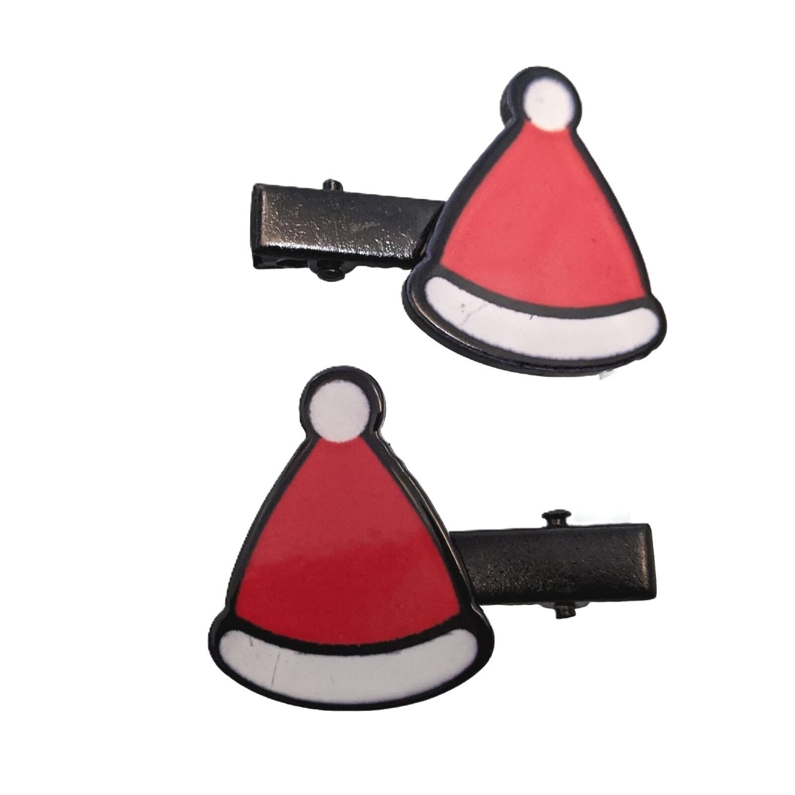 Santa Hat Hair Clips, Festive Christmas Accessories for Holiday Parties