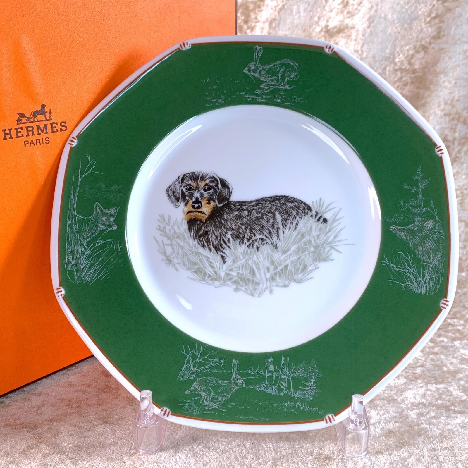 エルメス 犬の絵柄 Ceckel à poil dur フランス製ダックスフンド エルメス 犬の絵柄 Ceckel à poil dur フランス製ダックスフンド