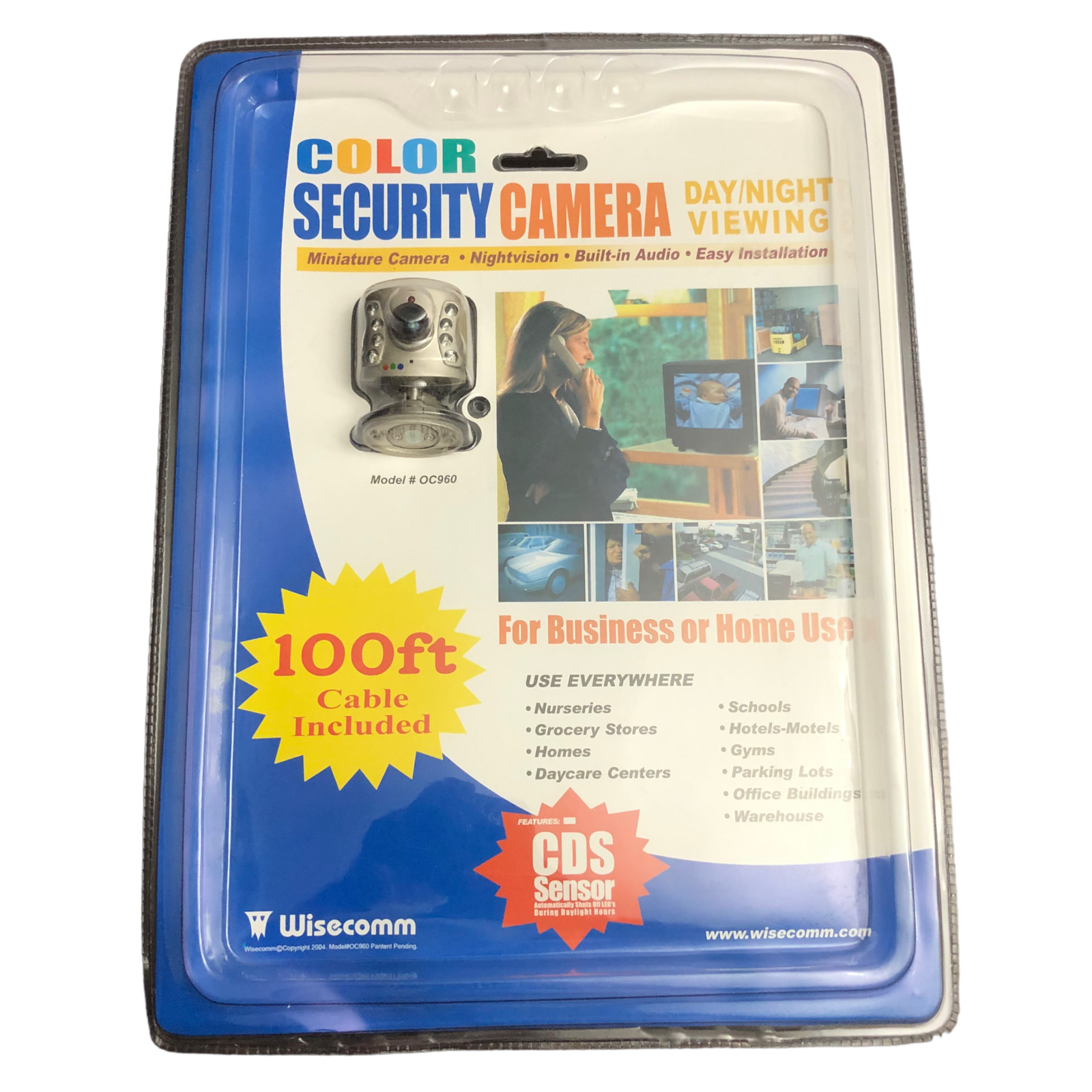 Mini Color Wisecomm Indoor Color Security Camera OC960 Day Viewing Night Vision