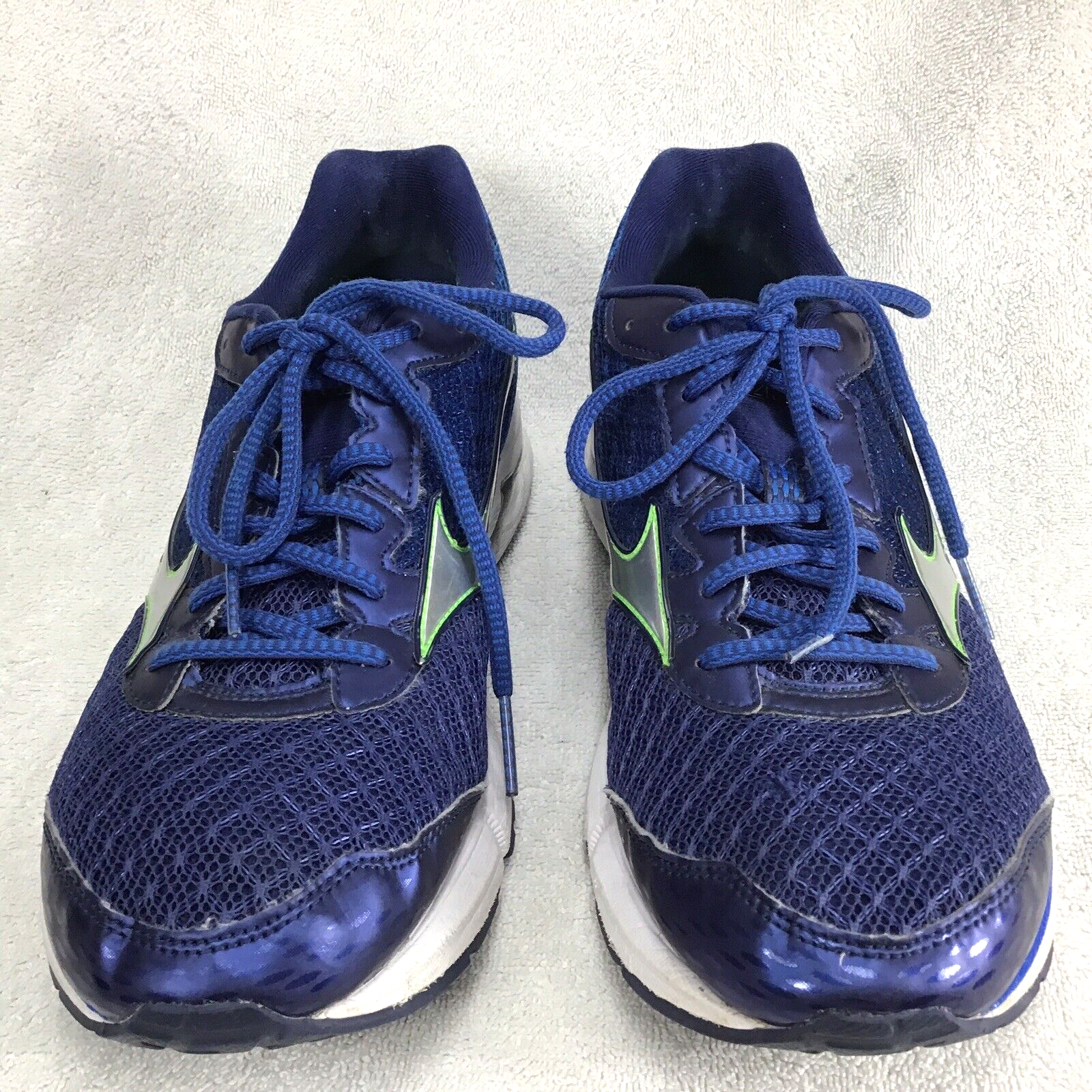 Mizuno Wave Rider 19 Running Shoes Men's Size 10 Blue Silver