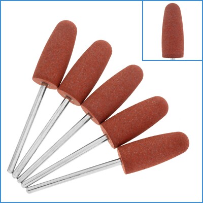 5pcs 240 Grit 10mm Bullet Diamond Silicone Polishing Burr Bur For Rotary Tool