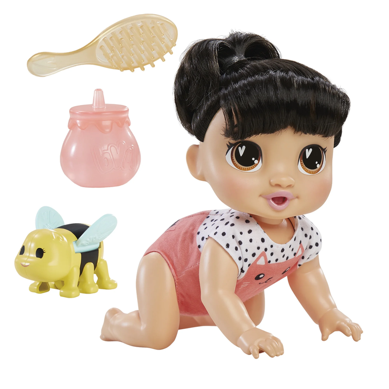 Crawl 'N Play Katie Kat Doll, Black Hair, Electronic Kids Toys for G