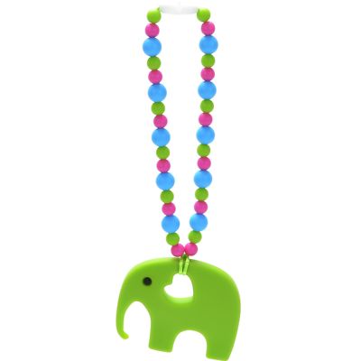 Nummy Beads Green Elephant Teether Toy Attaches To Baby Carrier, Car Seat, Hi...