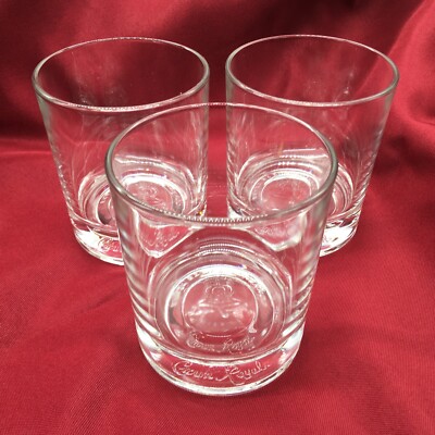 2014 Crown Royal 75th Anniversary Commemorative Whiskey Low Ball Glass Set Of 3