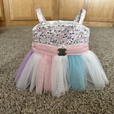 Build-a-Bear Workshop Tulle Tutu Dress Pink Purple Blue Sequin Gem Ballerina