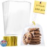 Labeol Cellophane Bags 300Pcs 5X7 Treat Bags with Ties Goodie Bag Clear Plastic Bag for Packaging Favor Gift Cookie Candy Bakery
