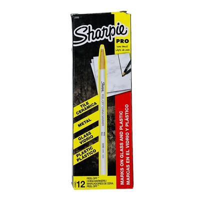 12 Count Sharpie Peel-Off White China Markers Sharpie Pro Wax Pencil *READ*