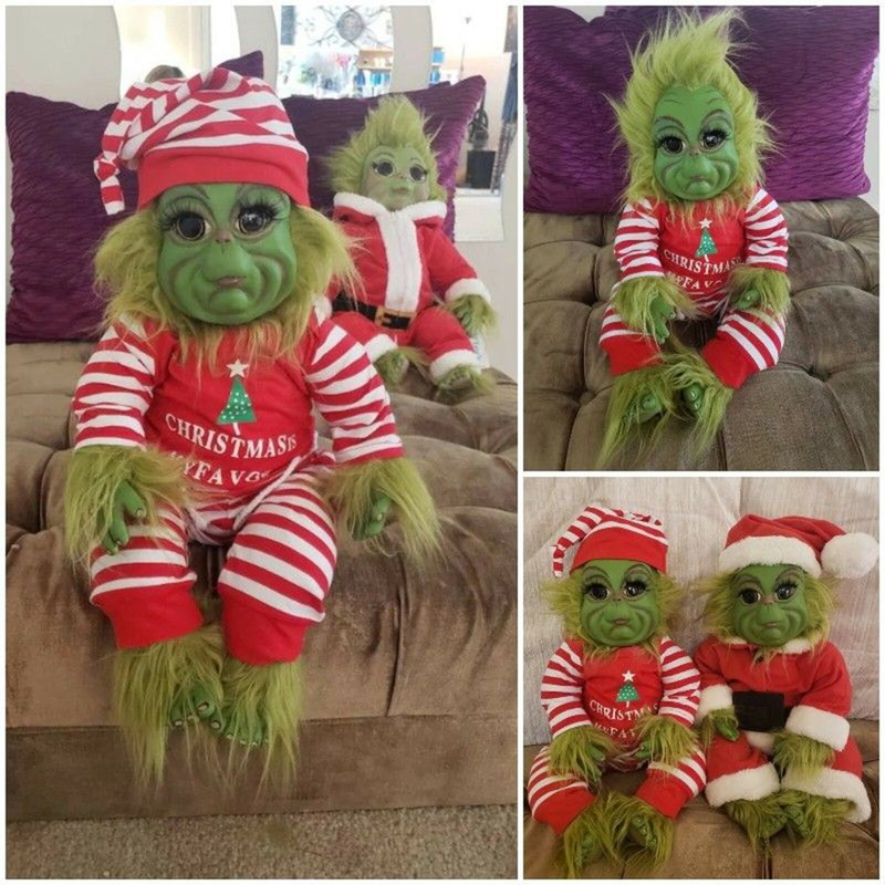 Grinch Doll Christmas Stuffed Plush Toys Xmas Gifts For Kids Home Decoration AN