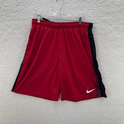 Nike Basketball Shorts Mens L Red Black Dri-Fit Athletic Gym Training Summer