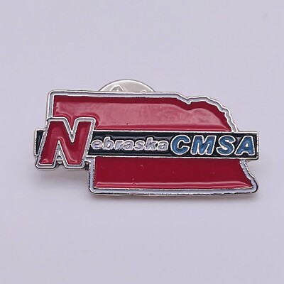 Nebraska Shaped Enamel Lapel Pin - CMSA - Wow!