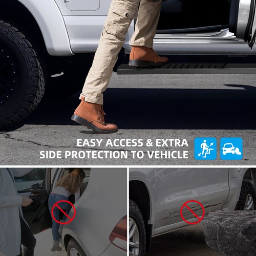 6" Running Board for 07-18 Chevy Silverado Sierra Crew Cab Side Steps Nerf Bars