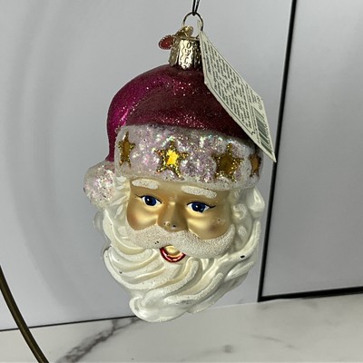 Old World Christmas Fashion Santa Head Ornament Glass OWC NEW