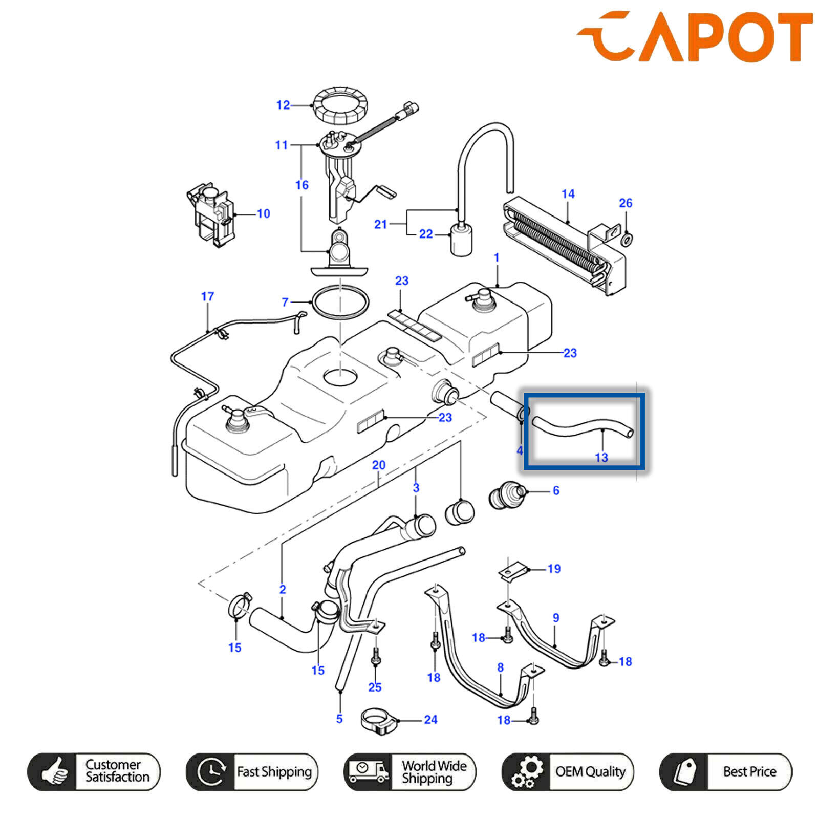 Per Ford Transit MK6-7 2.2 2.4 TDCI Tubo flessibile sfiato serbatoio carburante