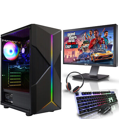 Fast Gaming PC Computer Bundle Intel Quad Core i5 16GB 1TB NVIDIA GT730 Window10