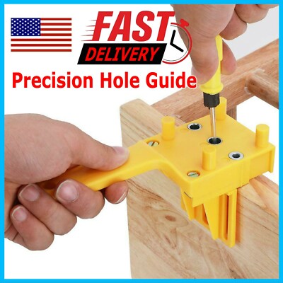 Handheld Woodworking Doweling Jig Drill Guide Wood Dowel Drilling Hole Saw Kit