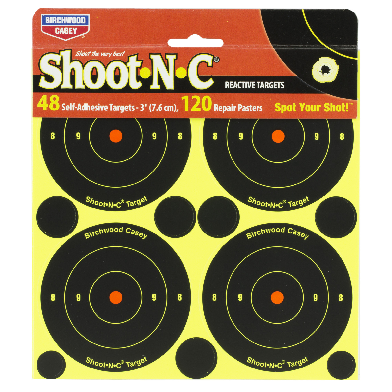Birchwood Casey Shoot N C Round Bullseye Target 3" 12 Sheets 34315