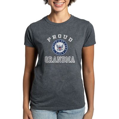 CafePress Proud US Navy Grandma Women's Dark T Shirt Womens T-Shirt (20381209)