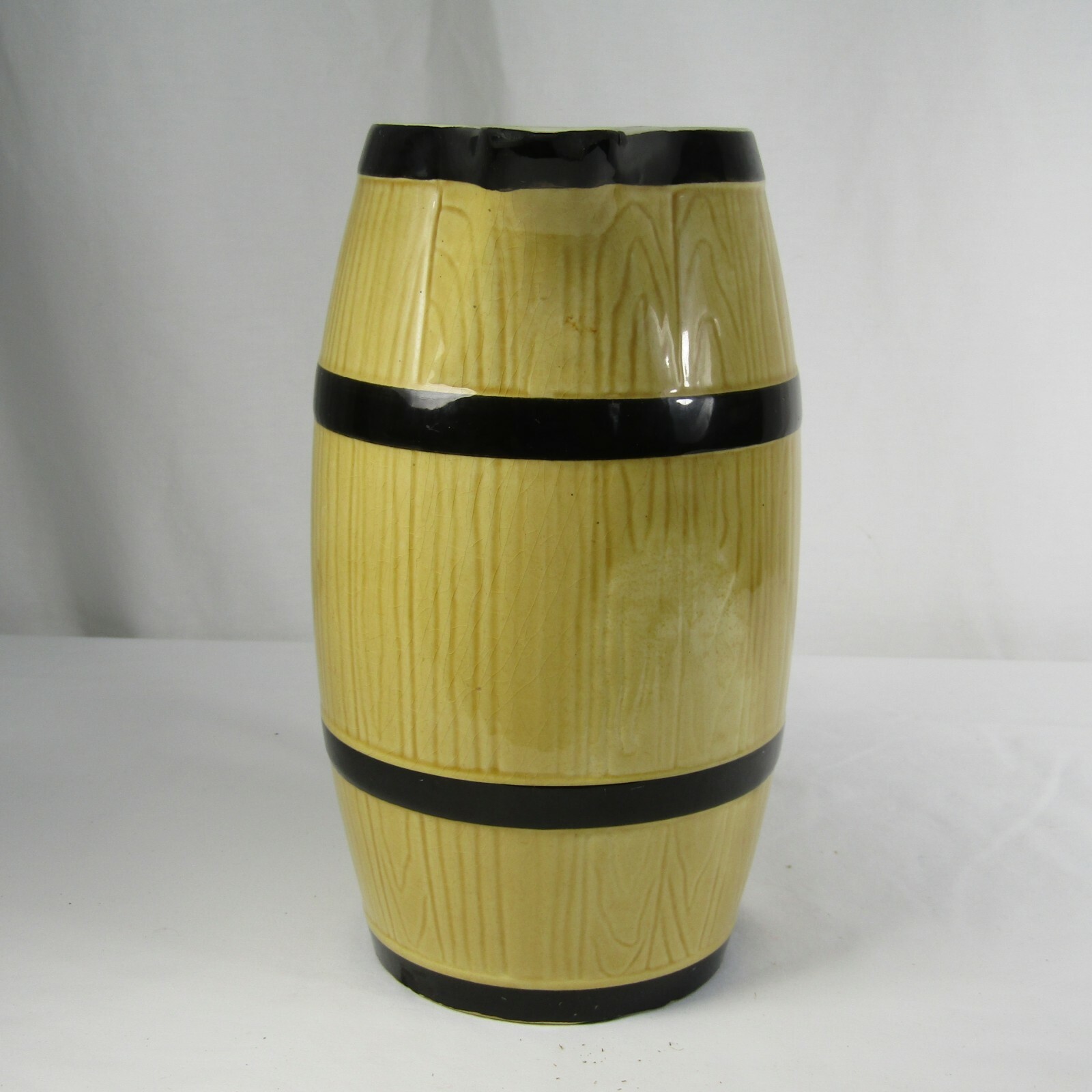 Ceramic Barrel Beer Pitcher Jug Made in Western Germany Man Cave 8.5 Inches