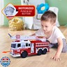 VEBO Fire Truck Motorized with Lights, Siren Sound, Working Water Pump and Rotating Rescue Ladder- Electric, Motorized, Big Fun Size 15