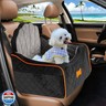 koneboss Dog Car Seat for Small Dogs Under 30lbs, Detachable Washable Pet Booster Seat with Safety Belt and Storage Pockets, Travel Car Bed, Black/Grey