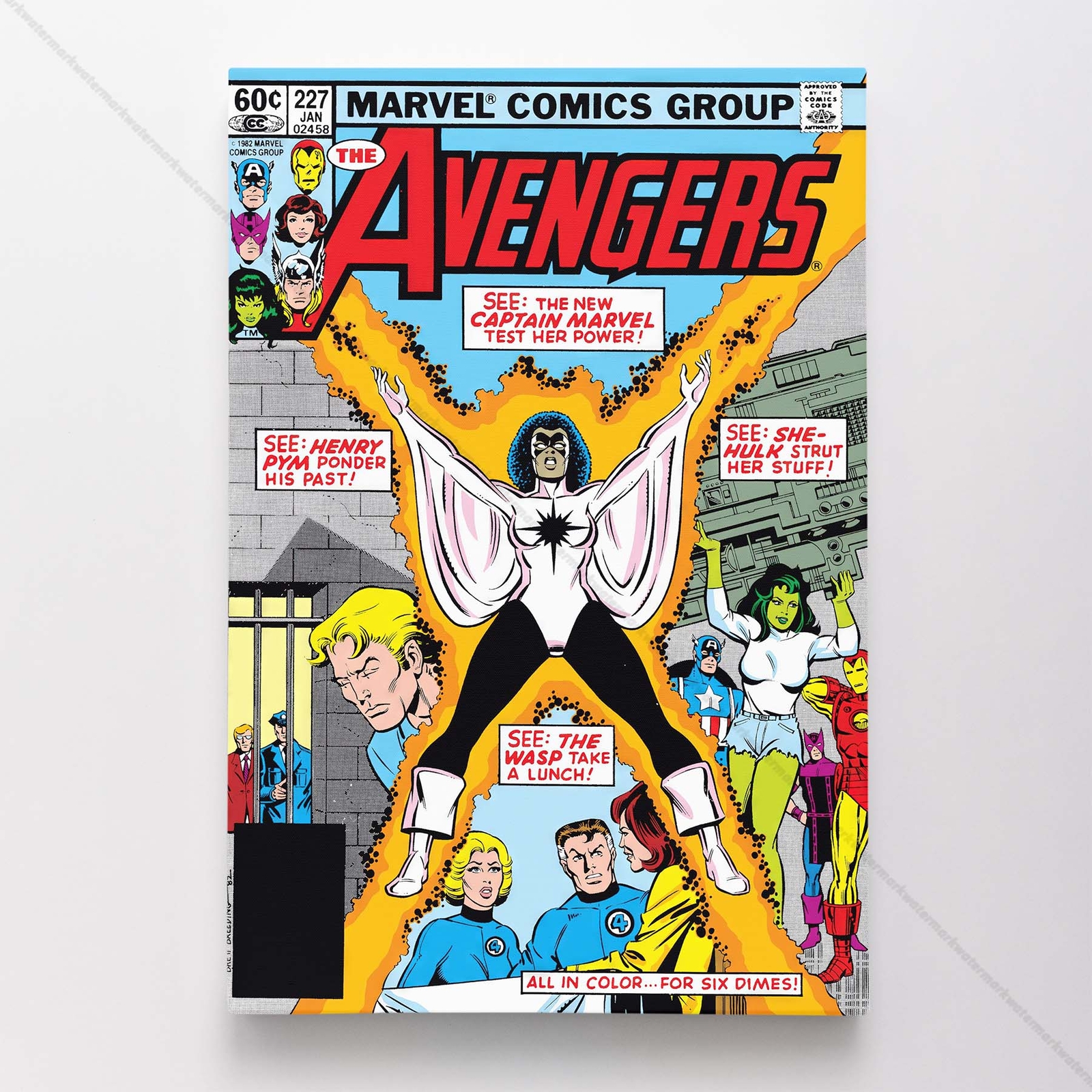 Avengers #227 Poster Canvas Mightiest Heroes Marvel Comic Book Art Print