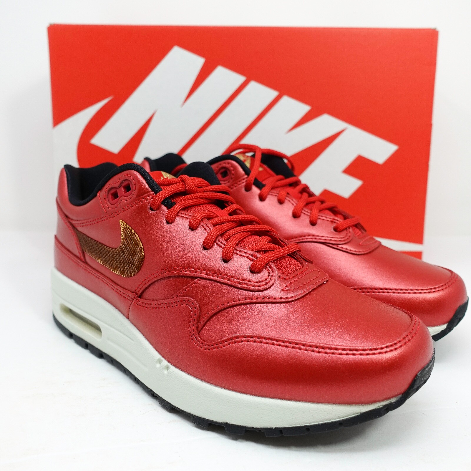 Nike Women's Air Max 1 University Red Sequin Gold CT1149-600 Size 7.5 | eBay