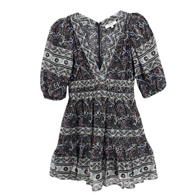 SEA Marlee Mini Dress Puff Sleeve Fit & Flare 100% Cotton Size SMALL