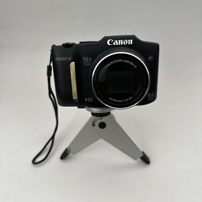 Canon PowerShot SX160 IS 16.0MP Digital Camera - Black w/ 16gb SD Card