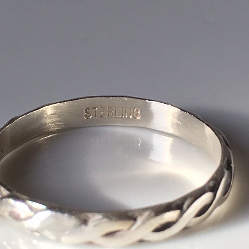 Vintage Sterling Silver Thumb Ring Size 9.5 Unisex Rope Band Stacking Simple