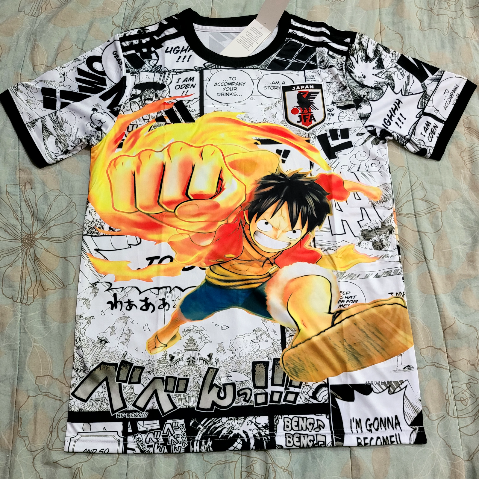 日本代表 ONE PIECE ルフィ ユニフォーム L ONE PIECE』仕様のサッカー日本代表ユニフォーム受注開始