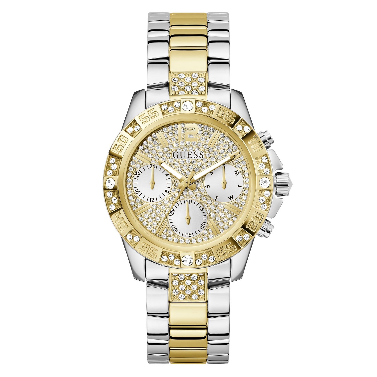 Pre-owned Guess Ladies Watch Wristwatch Majesty Gw0771l3 Stainless Steel