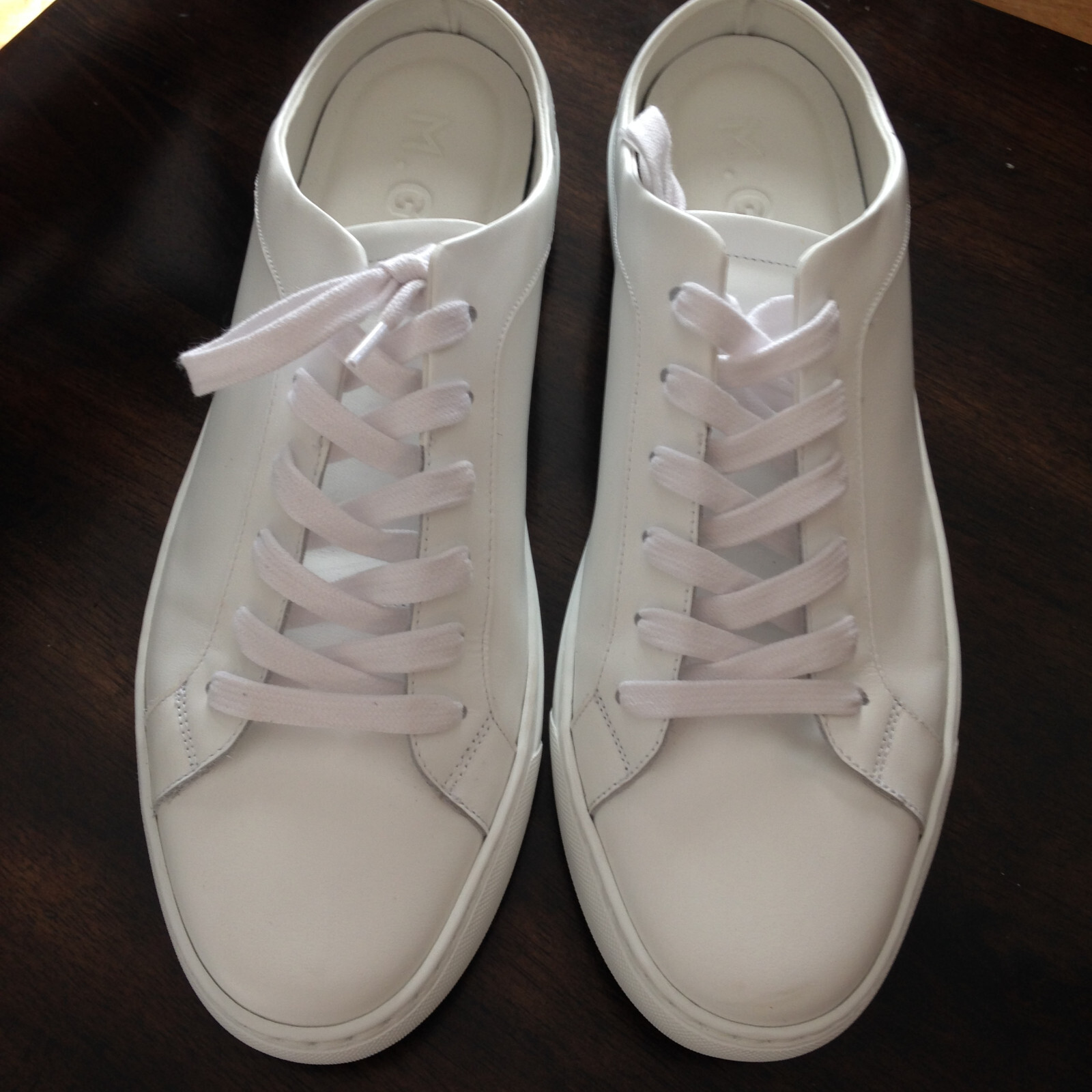 M. GEMI THE PALESTRA MULE WHITE LEATHER SLIP-ON SNEAKER 