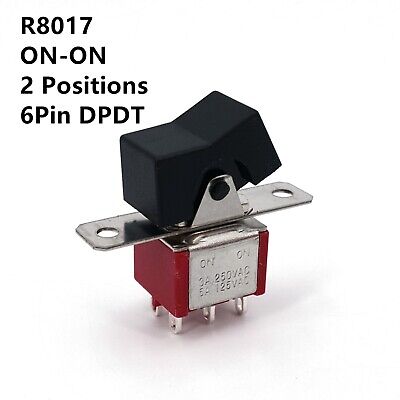 Salecom T80-R R11 Series Straight Type Mini Rocker Switch 3A/250VAC 5A/125VAC