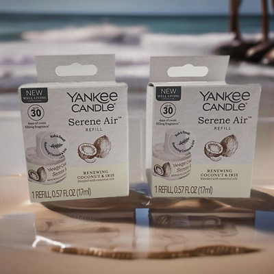 2 Pack Yankee Candle Serene Air Refill Renewing Coconut & Iris Room Fragrance