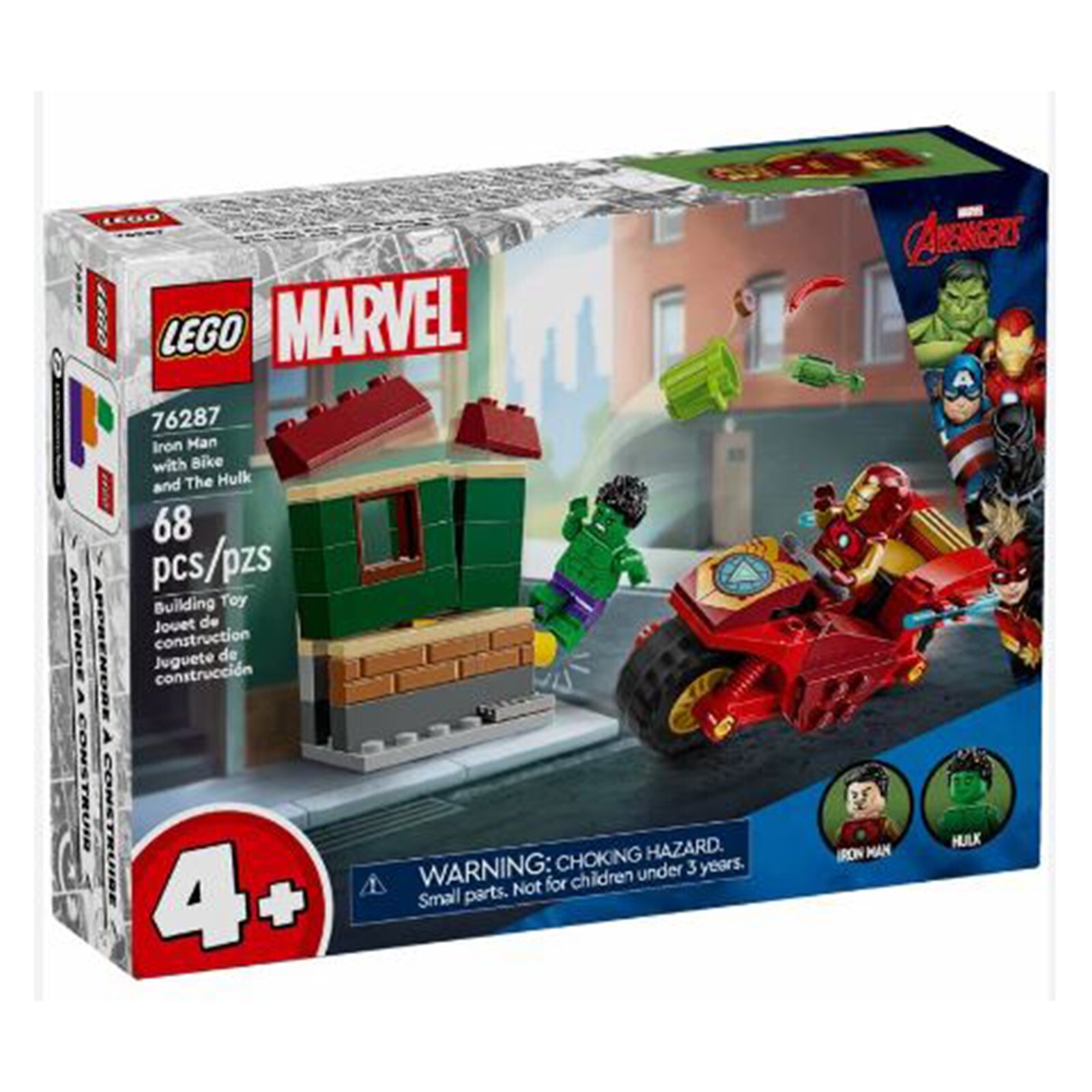 Конструктор LEGO Marvel Железный человек с велосипедом и Халком 76287 НОВЫЙ В НАЛИЧИИ