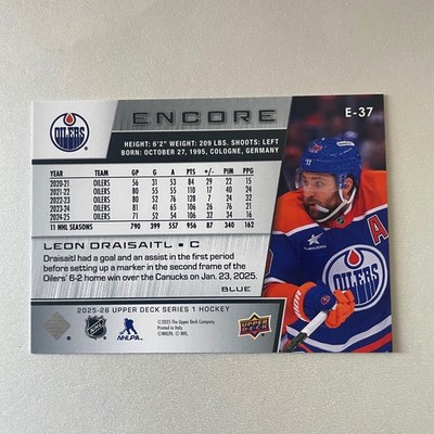 2025 Upper Deck Series 1 #E-37 Leon Draisaitl Encore Blue