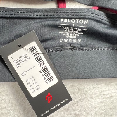 PELOTON Cadent (Cadence) Peak Sports Bra Strappy Black Maroon Orange Multi Sz!