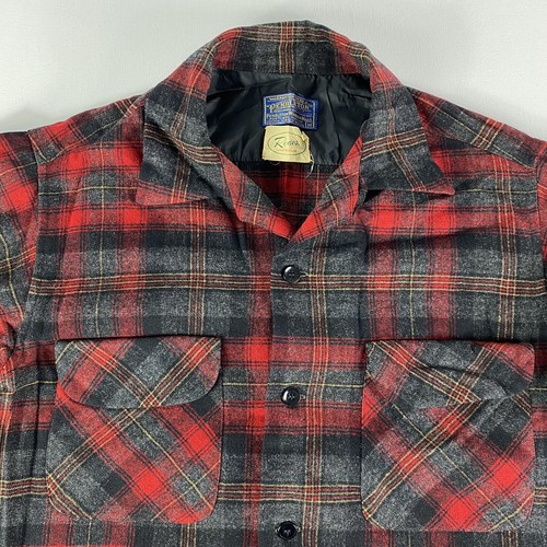Vintage 1960 60s Pendleton Wool Board Flannel Plaid Loop Vintage 1960 60s Pendleton Wool Board Flannel Plaid Loop