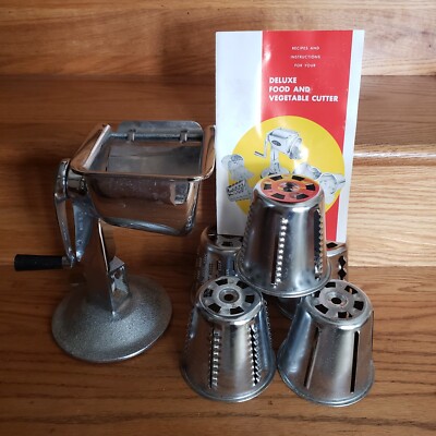 SALAD MAID KITCHN-QUIP FOODCO DELUXE FOOD VEGETABLE CUTTER 5 CONES INSTRUCTIONS