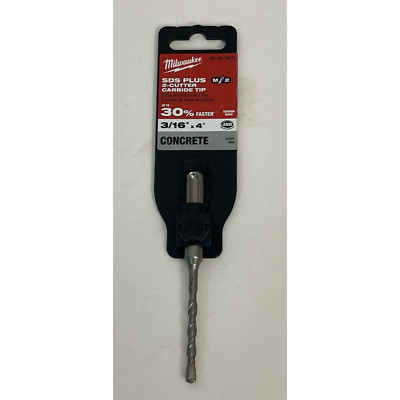 MILWAUKEE SDS-PLUS 2 CUTTER CARBIDE TIP DRILL BITS 3/16'' X 4'' # 48-20-7410