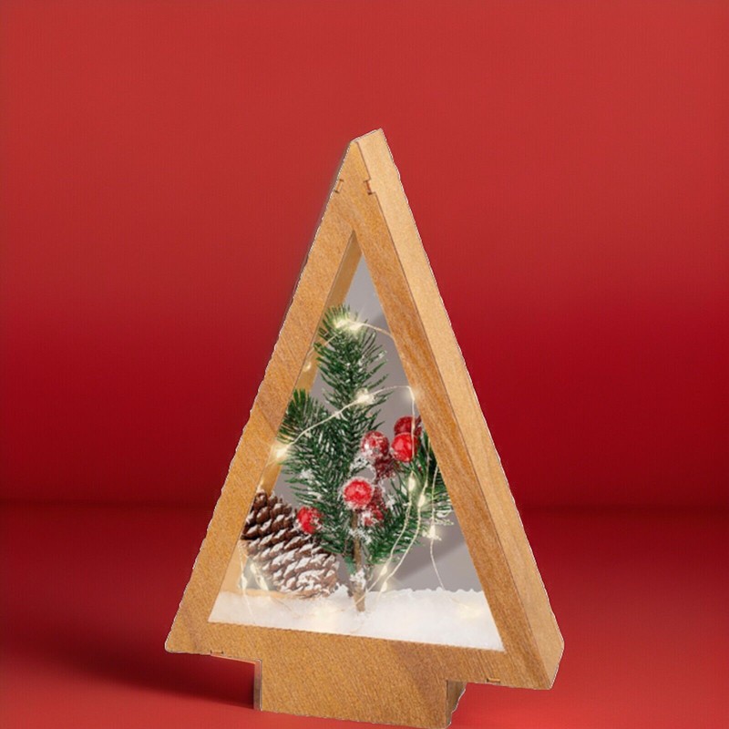 Deko Holzaufsteller,  Weihnachtsbeleuchtung, Weihnachtsaufsteller