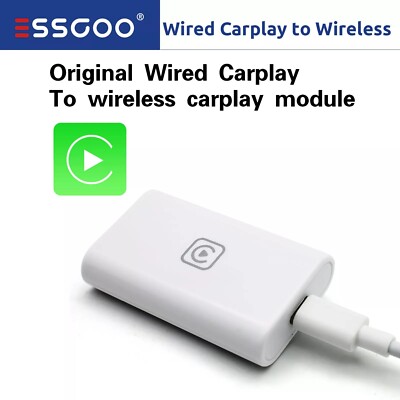 ESSGOO Wireless CarPlay Adapter USB Mirrorlink FOR Factory Wired CarPlay Radio