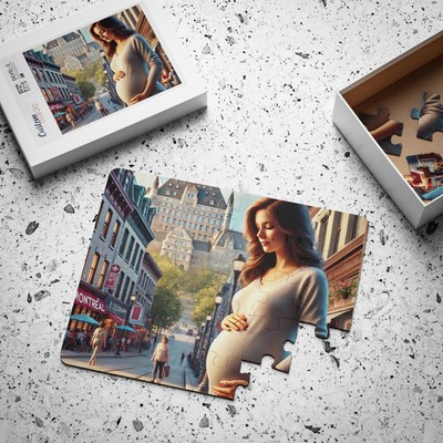 PUZZLE Femme Enceinte dans les Rues de Montréal-30 PIECES