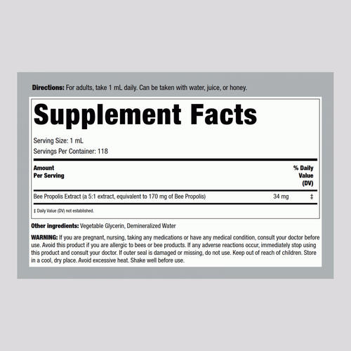 Bee Propolis Tincture | 4 Fl Oz | Extract Liquid | Non-GMO | by Ping Rock 