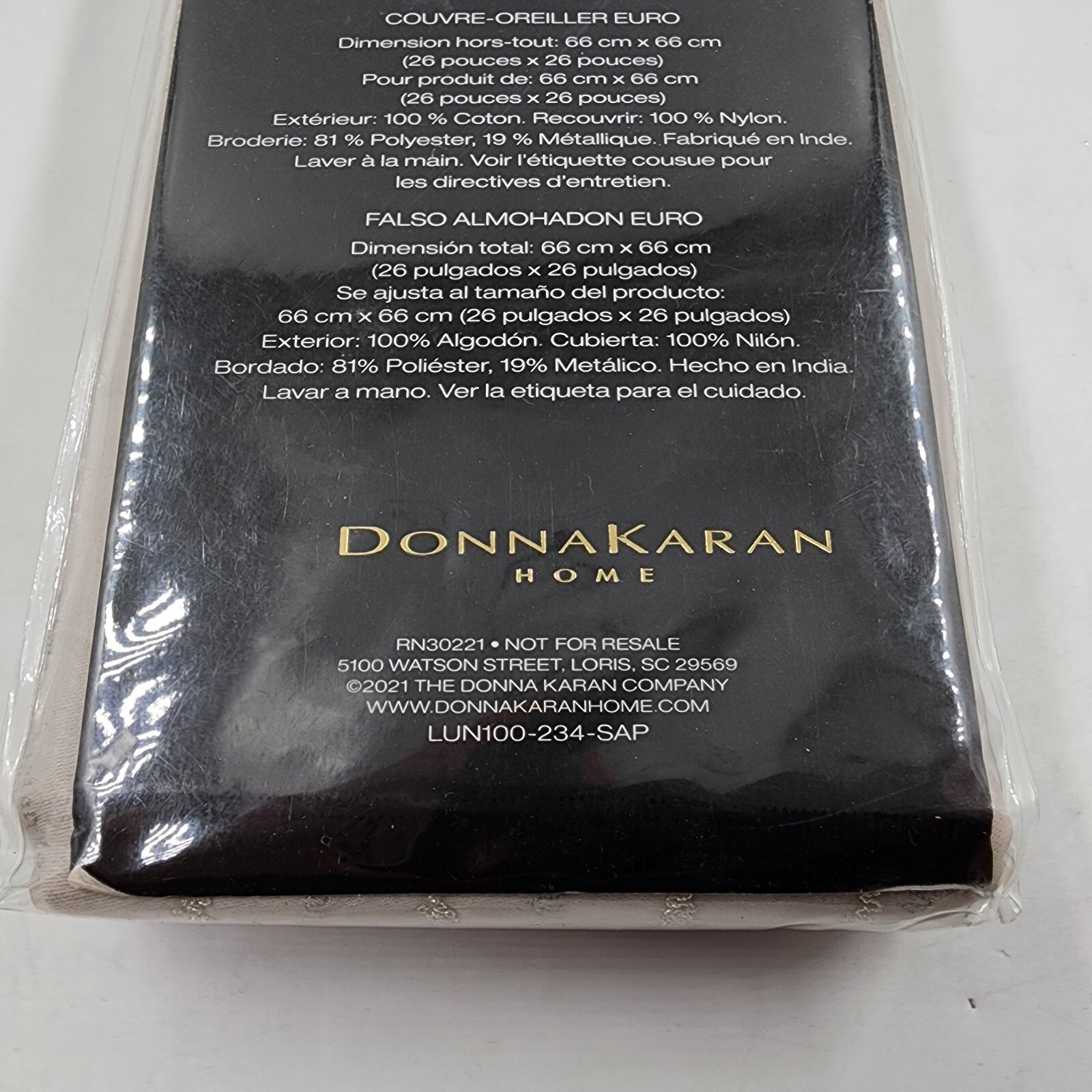 Donna Karan Collection Luna Euro Pillow Sham 26in x 26in Platinum + - Picture 11 of 13