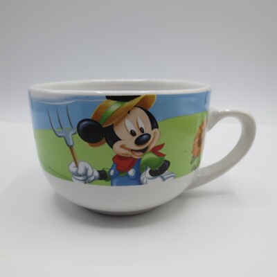Vintage Disney Micky and Minnie Mouse Farm by Gibson Soup Bowl Mug Coco Cup C13