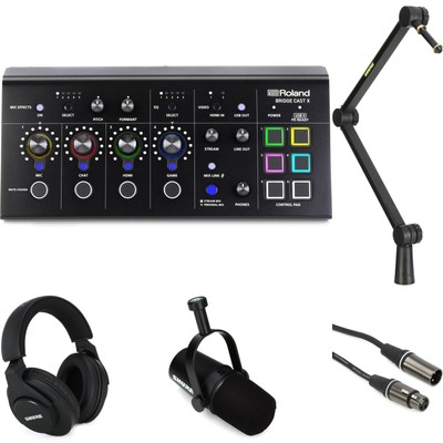 Roland Bridge Cast X and Shure MV7X Streaming Bundle