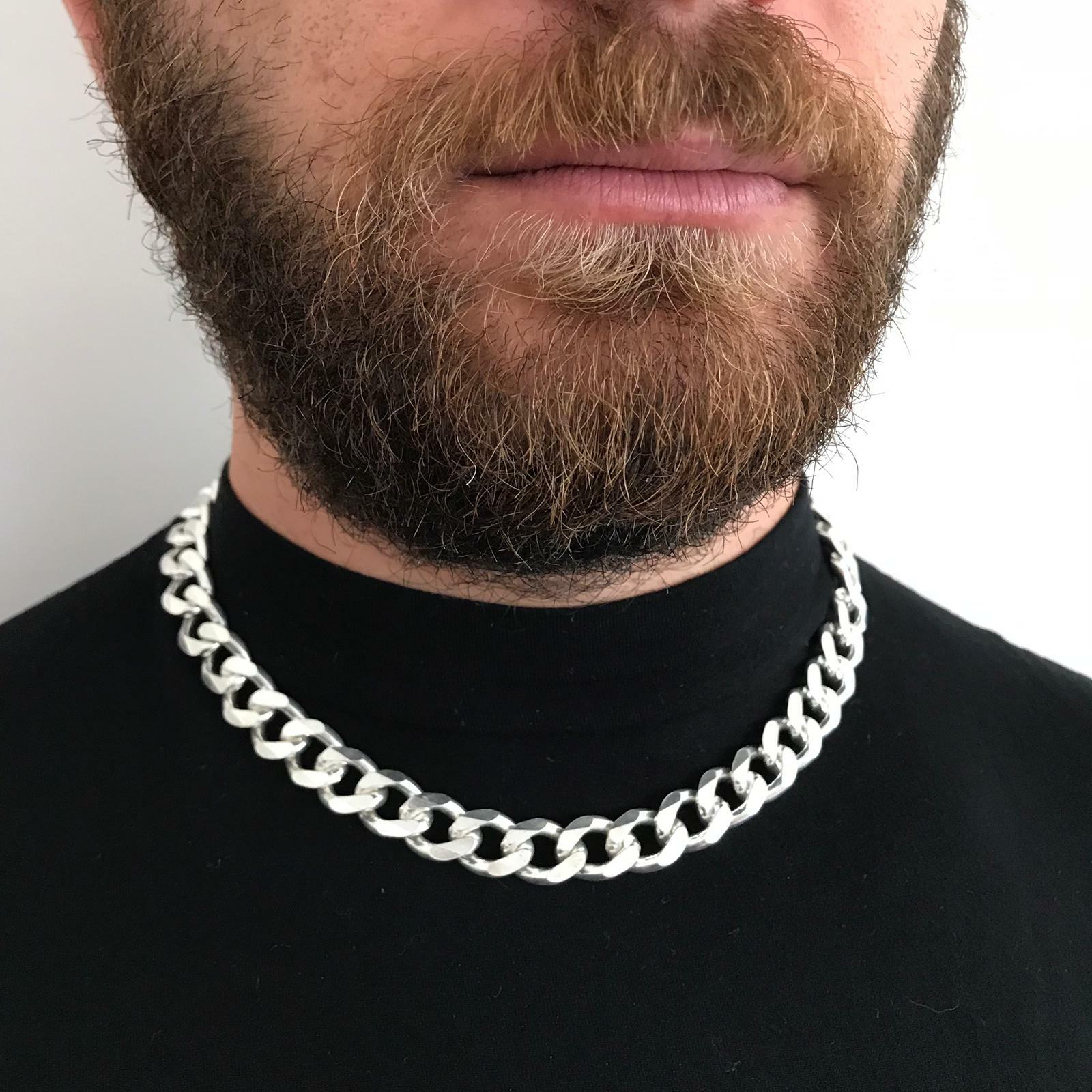 Pre-owned Handmade 14mm Mens Tight Curb Cuban Chain Necklace 925 Sterling Silver 133gr 20inch